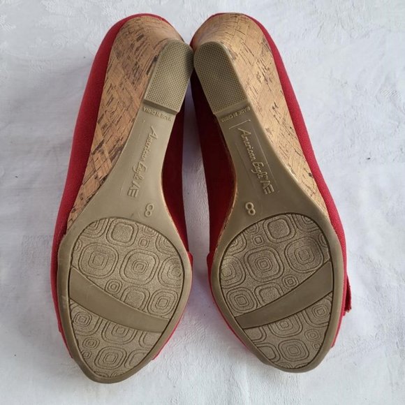 Red American Eagle Wedge peep toe sandals - Picture 4 of 5